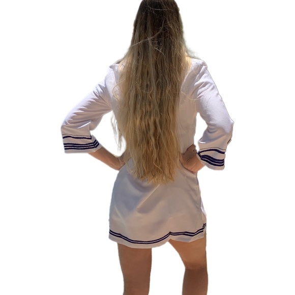 NWT 🇫🇷 Les Canebiers White & Blue Tahiti Tunic Dress - Picture 4 of 4